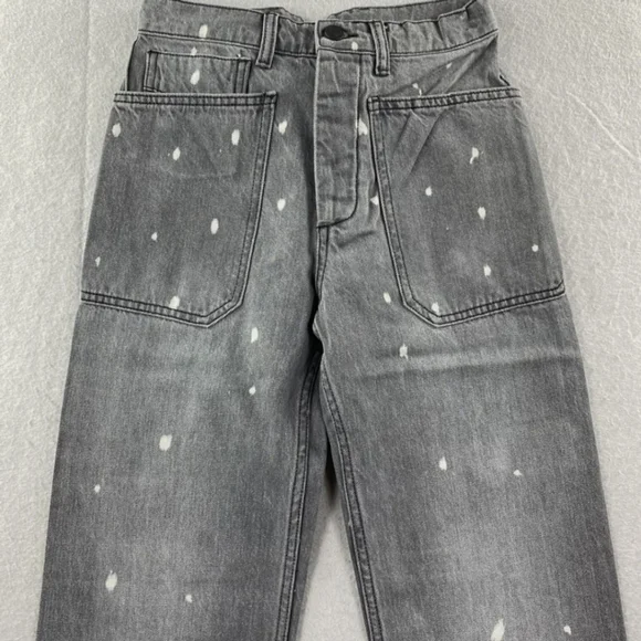 NWT Free People x Sandrine Rose Wide Straight Leg Jeans Button fly Buckle Back - Picture 2 of 5